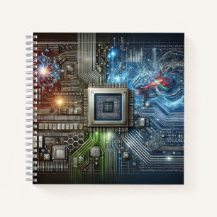 Cuaderno Diseño de cerebro, microchip y red neuronal