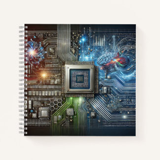 Cuaderno Diseño de cerebro, microchip y red neuronal