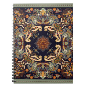 Cuaderno Diseño de chales florales. Ornamento cuadrado con
