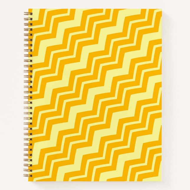 Cuaderno Diseño de Chevron Zigzag Amarillo sobre Amarillo (Anverso)