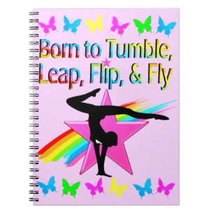 CUADERNO DISEÑO DE CHICA RAINBOW DE GIMNASTICS DE FLIPPING 