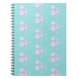 Cuaderno Diseño de círculo de puntos estético azul pastel r