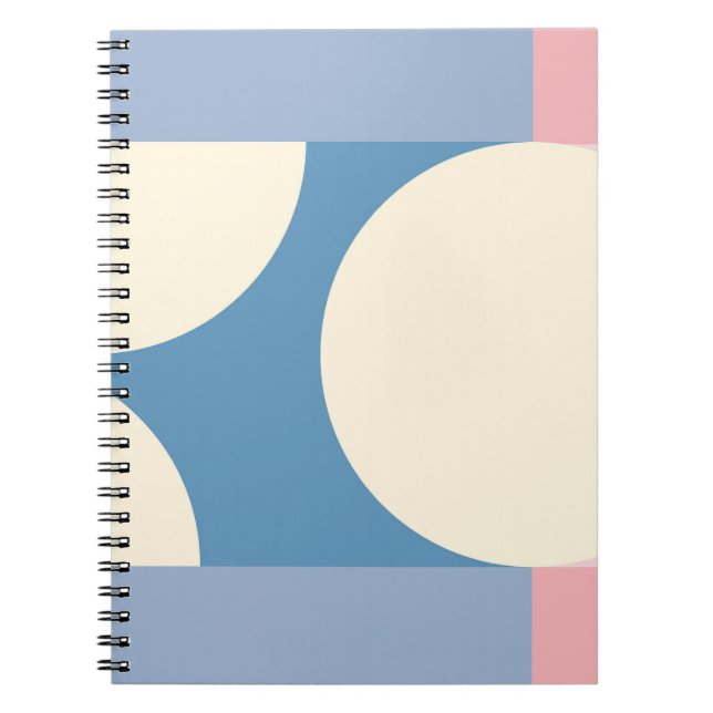 Cuaderno Diseño de Círculo Geométrico Azul Pastel (Frente)