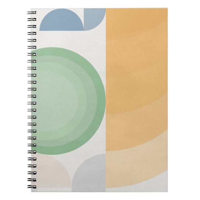 Cuaderno Diseño de Círculo Geométrico Retro Pastel (Frente)