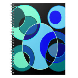 Cuaderno Diseño de círculos de intersección azul y verde