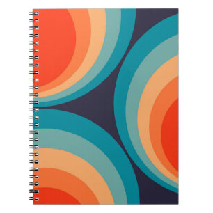 Cuaderno Diseño de círculos retro coloridos