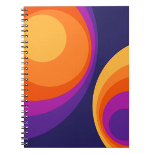 Cuaderno Diseño de círculos retro coloridos