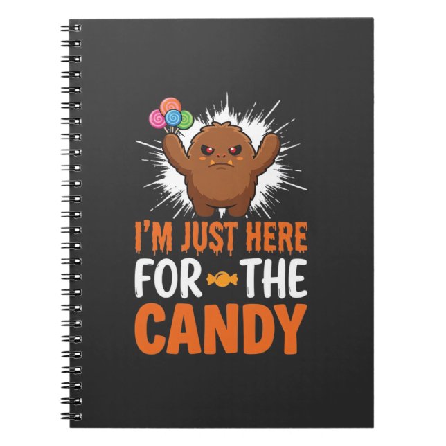 Cuaderno Diseño de cita de monstruo de dulces de Halloween (Frente)