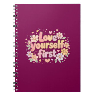 Cuaderno Diseño de cita floral de amor lindo a ti mismo | B