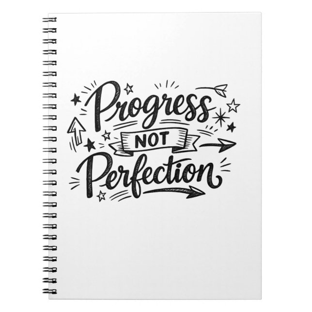 Cuaderno Diseño de cita motivacional de progreso no perfecc (Frente)
