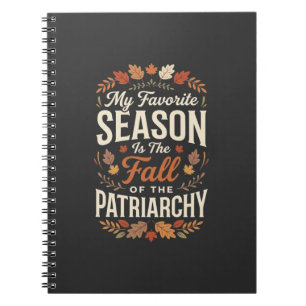 Cuaderno Diseño de cita otoñal feminista de la caída del pa