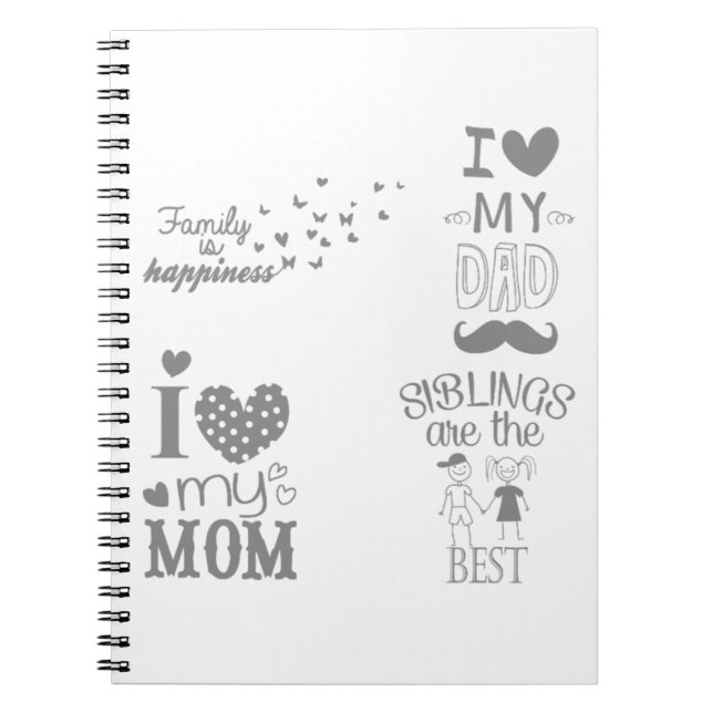 Cuaderno Diseño de citas de texto inspiradas en la familia (Frente)