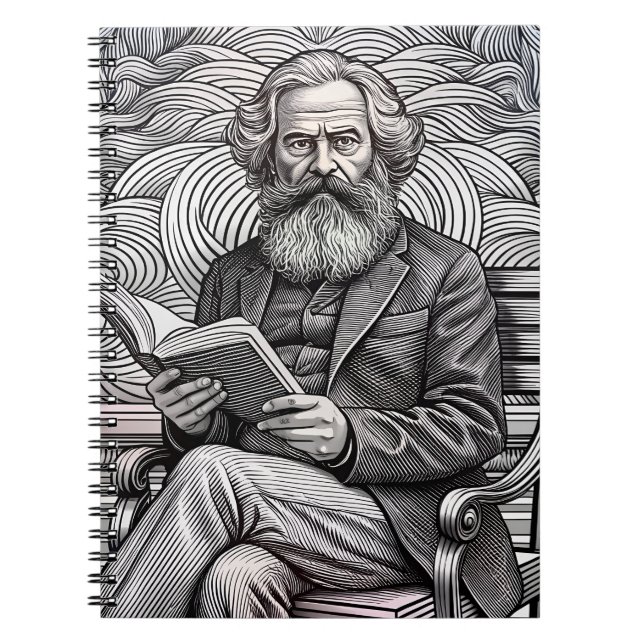 Cuaderno Diseño de citas Karl Marx - ¡Sea el cambio! (Frente)