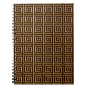 Cuaderno Diseño de clave griega - chocolate oscuro
