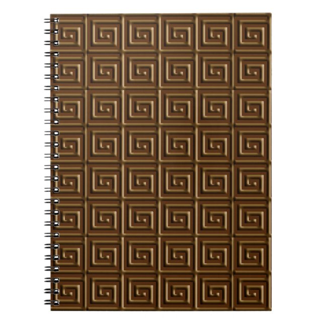 Cuaderno Diseño de clave griega - chocolate oscuro (Frente)