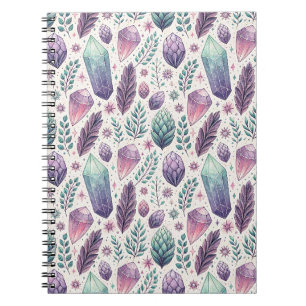 Cuaderno Diseño de clúster de cristal mágico y herbario fro