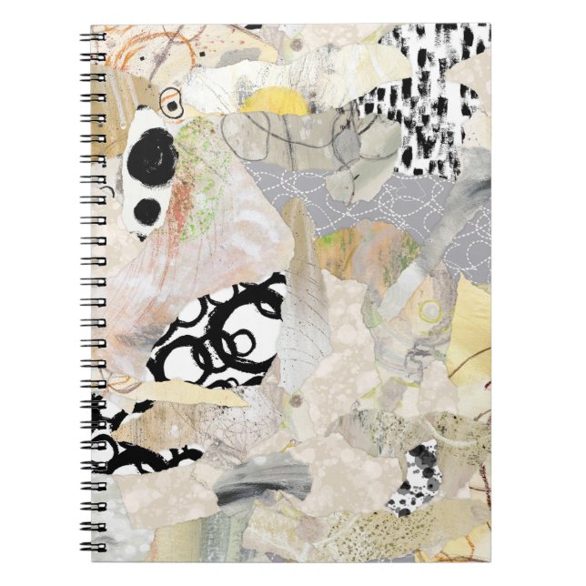 Cuaderno Diseño de Collage Abstracto Elegante Neutro (Frente)
