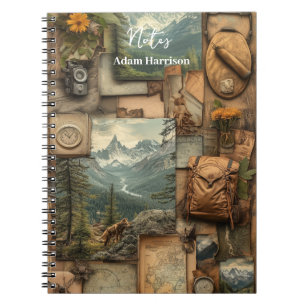 Cuaderno Diseño de collage de estilo de senderismo