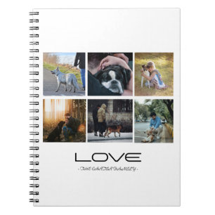 Cuaderno Diseño de Collage de Retrato de Familia Perro Amor