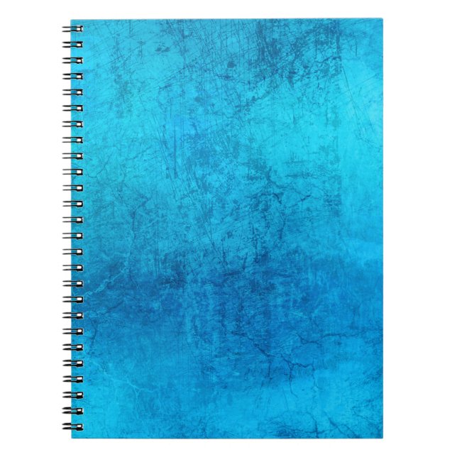 Cuaderno Diseño de color sólido azul abstracto (Frente)
