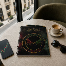 Cuaderno Diseño de comerciante de mentalidad de toro y oso 