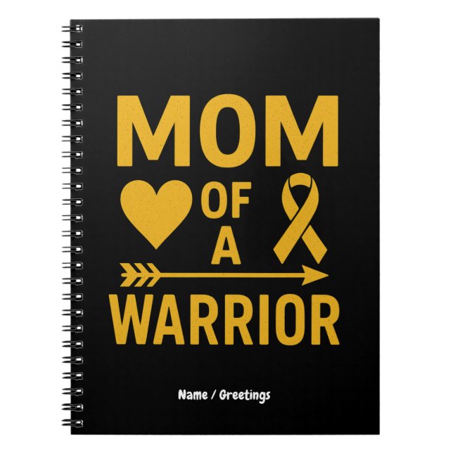 Cuaderno Diseño de Conciencia del Cáncer Infantil Mom of a  (Frente)