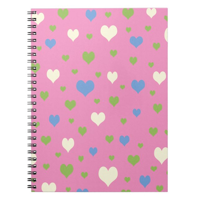Cuaderno Diseño de corazones coloridos (Frente)