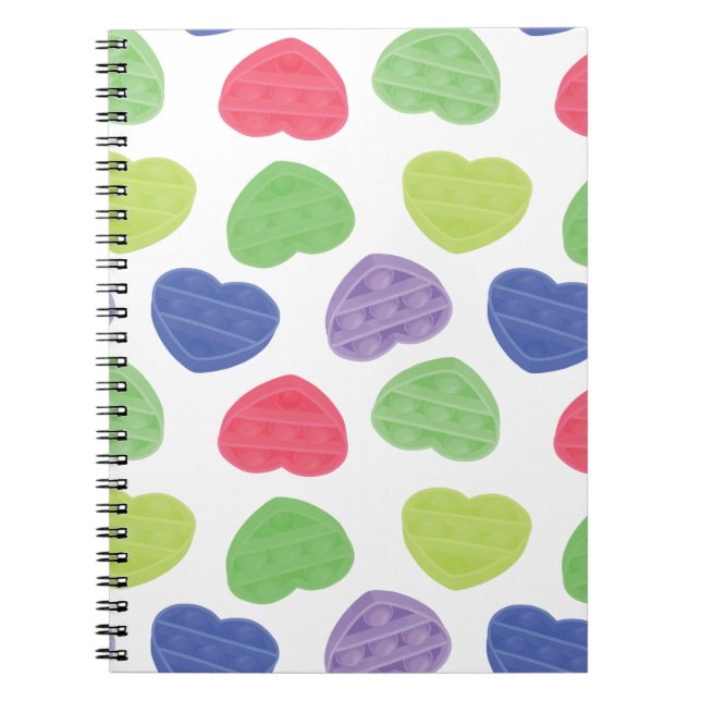 Cuaderno Diseño de corazones pop-it de moda y diversión (Frente)