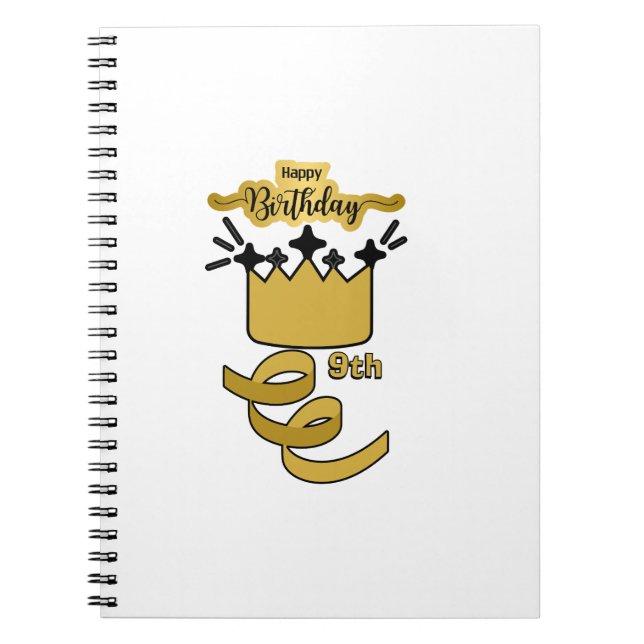 Cuaderno Diseño de Corona de Rey Personalizada para 9º Cump (Frente)