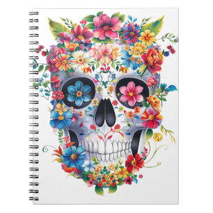 Cuaderno Diseño de cráneo floral