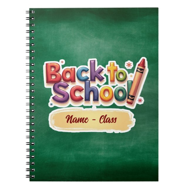 Cuaderno Diseño de crayón de arcoíris para el regreso a la  (Frente)