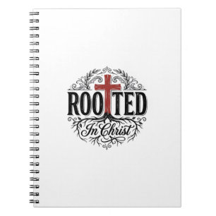 Cuaderno Diseño de cruz cristiana vintage arraigado en Cris