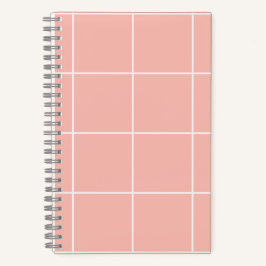 Cuaderno Diseño de Cuadrícula Suave y Neutral con Patrón de