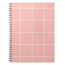 Cuaderno Diseño de Cuadrícula Suave y Neutral con Patrón de