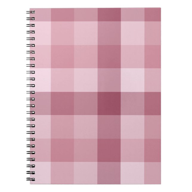 Cuaderno Diseño de Cuadro de Gingham Rosa (Frente)