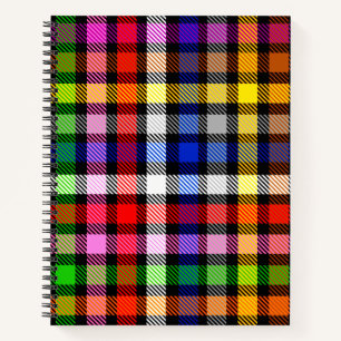 Cuaderno Diseño de Cuadro Escocés de Cuadros de Twill de Co