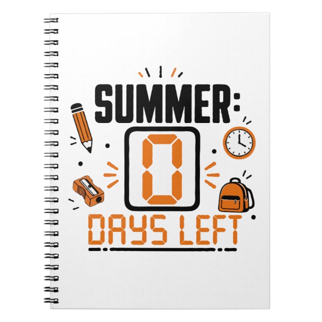 Cuaderno Diseño de cuenta regresiva para el último día de e (Frente)