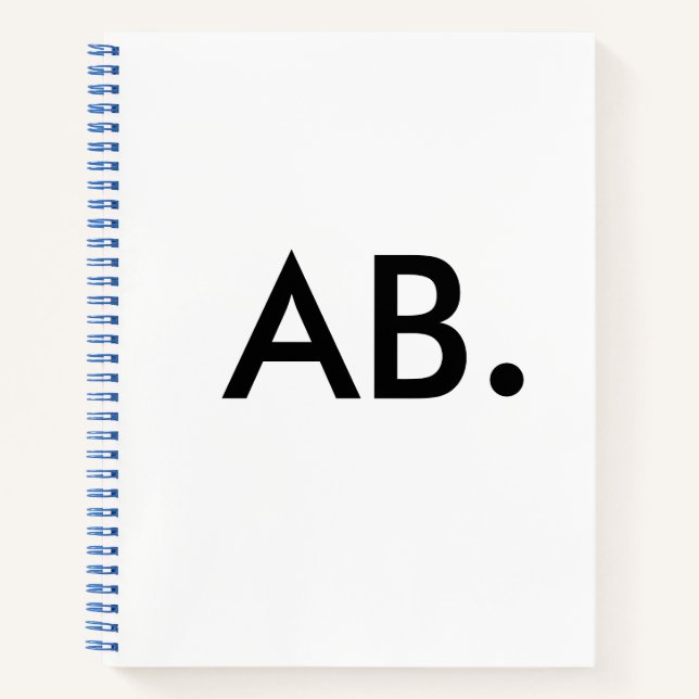 Cuaderno Diseño de Declaración de Iniciales Negritas Modern (Anverso)