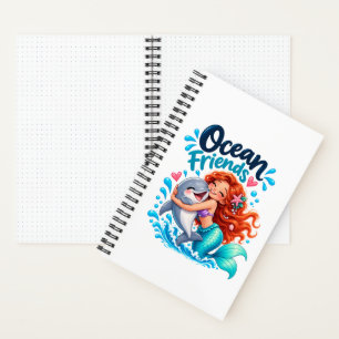 Cuaderno Diseño de delfín amigos de la sirena linda