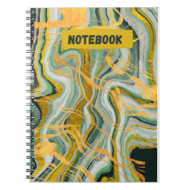 Cuaderno diseño de detalles verdes y dorados