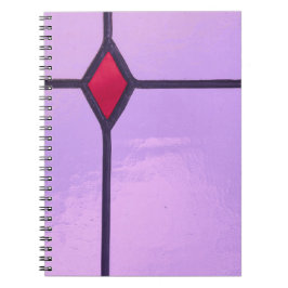 Cuaderno Diseño de diamante rojo rosado con vidrios manchad