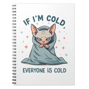 Cuaderno Diseño de dibujos animados de humor frío con gato 