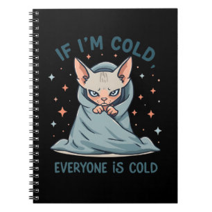 Cuaderno Diseño de dibujos animados de humor frío de gato S
