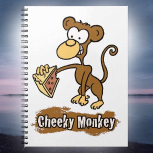 Cuaderno Diseño de dibujos animados de mono travieso