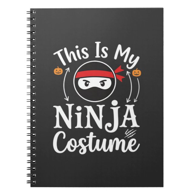 Cuaderno Diseño de disfraz de ninja divertido para Hallowee (Frente)