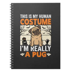 Cuaderno Diseño de disfraz humano de pug divertido para Hal