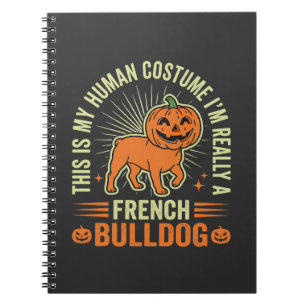 Cuaderno Diseño de disfraz humano divertido de Bulldog Fran