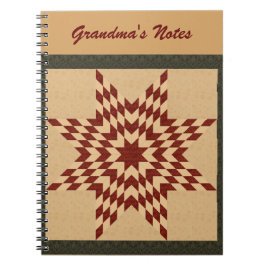 Cuaderno Diseño de edredón Lone Star granate