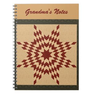 Cuaderno Diseño de edredón Lone Star granate