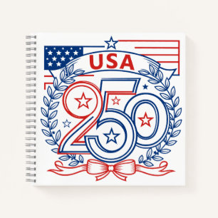 Cuaderno Diseño de emblema del aniversario patriótico USA 2